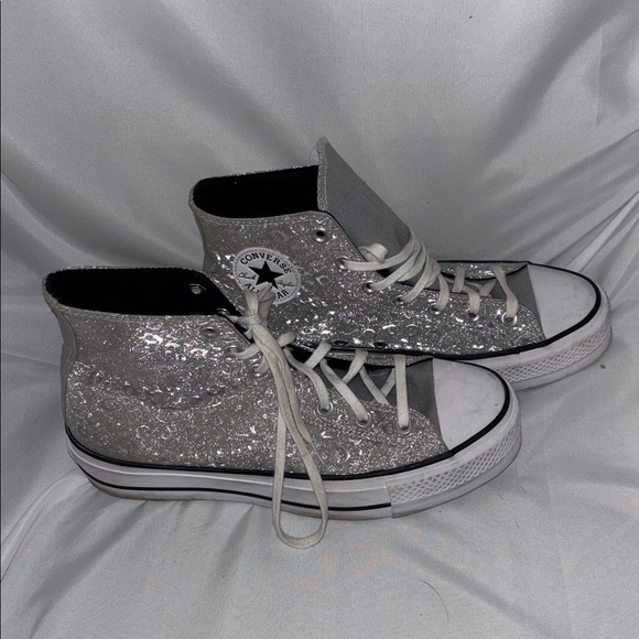 Converse Shoes - Converse Women’s Silver High-Top Sneakers